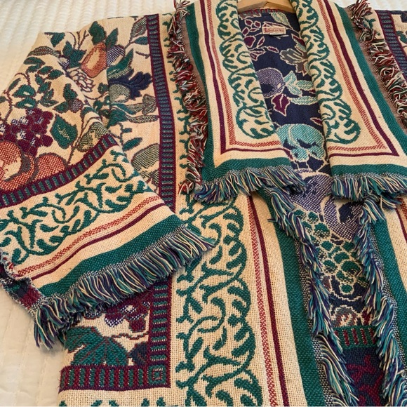 Lady Hawke Blanket Coat Tapestry Cardigan  Western Cottage -Core Boho Gypsy - Picture 11 of 13